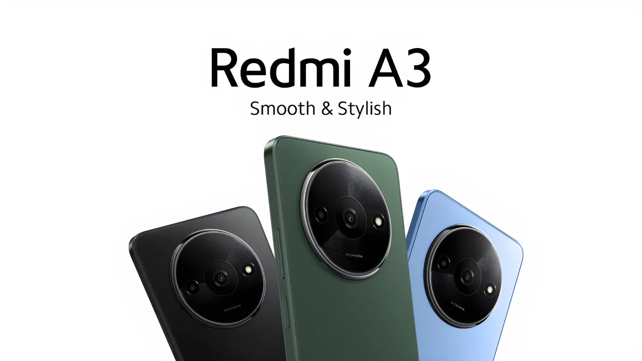 3 Redmi A3 Smartphone showing